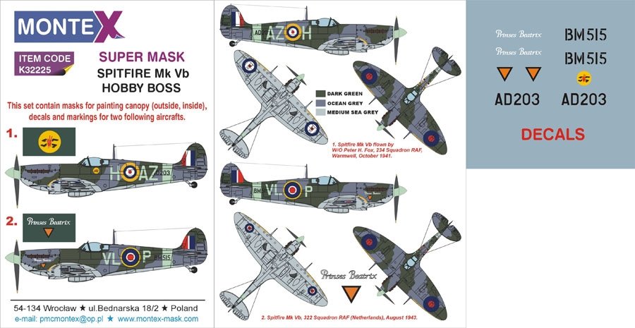 Montex K32225 SPITFIRE MK Vb 1/32
