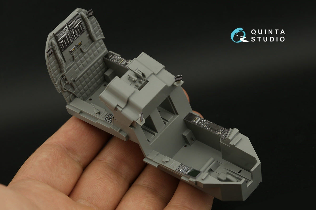 Intérieur imprimé en 3D et coloré sur papier décalcomanie (Takom) pour AH-64DI Saraf de Quinta Studio QDS-35104 (petite version) à l&amp;#39;échelle 1/35 – Bild 12