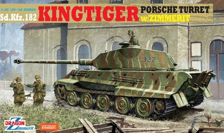 Dragon 6302 Sd.Kfz. Tourelle Porsche Kingtiger 182 avec Zimmerit (1/35)