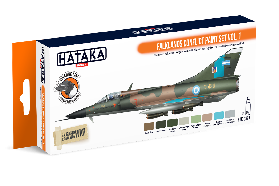 Coffret de peinture Hataka HTK-CS27 Conflit des Malouines, volume 1, 8 x 17 ml 