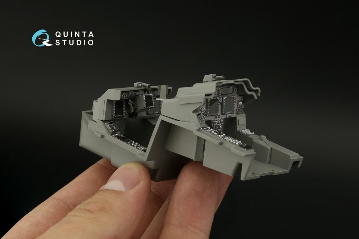 Intérieur imprimé en 3D et coloré sur papier décalcomanie (Takom) pour Quinta Studio QD35099 AH-64E, échelle 1/35  – immagine 4