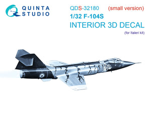 Intérieur coloré imprimé en 3D sur papier décalcomanie Quinta Studio QDS-32180 F-104S (Italeri) (petite version) 1/32