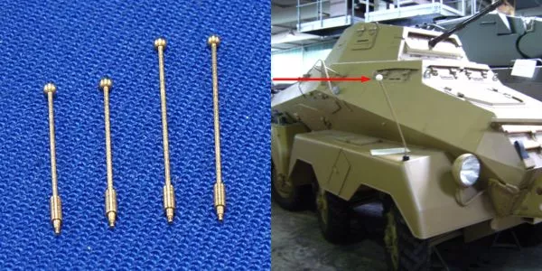 Marqueurs de contour RB modèle 35A01 : 2 x 13,8 mm et 2 x 17,9 mm pour différents véhicules militaires à l&amp;#39;échelle 1/35