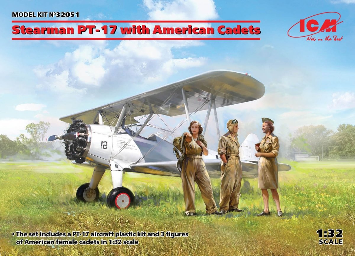 ICM 32051 Stearman PT-17 avec des cadets américains 1/32