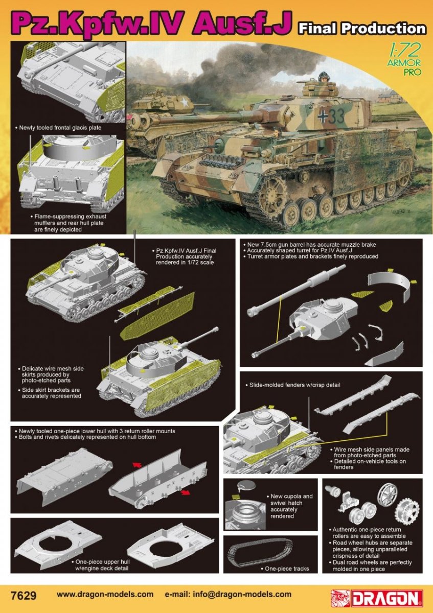 Dragon 7629 Pz.Kpfw.IV Ausf.J Production Finale 1/72