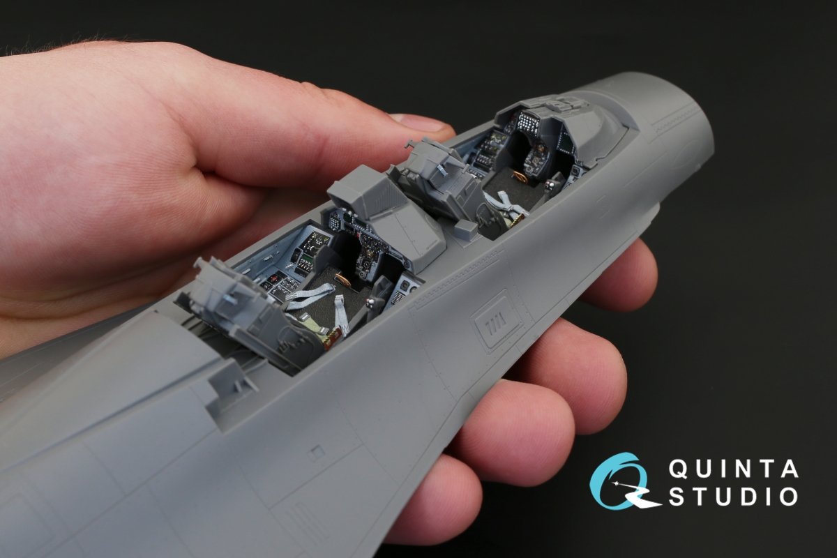 Intérieur imprimé en 3D et coloré sur papier décalcomanie Quinta Studio QD32023 F-16D (pour maquette Academy) 1/32 – immagine 10
