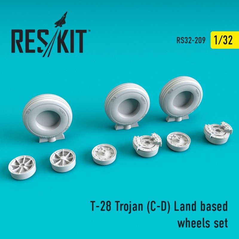 RESKIT RS32-0209 T-28 Trojan (CD) Jeu de roues terrestres 1/32