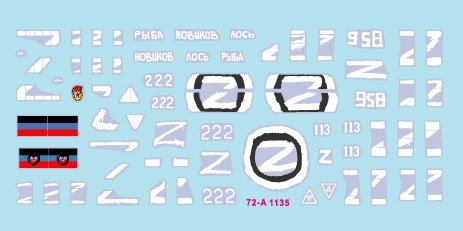 Star Decals 72-A1135 Guerre en Ukraine n° 5. T-72B (1986) et BMP-1 1/72 – image 3