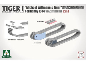 Takom 2201 Tiger I Late Production w/zimmerit Normandy 1944 Sd.Kfz. 181 Pz.Kpfw. VI Ausf. E &amp;quot;Michael Wittmann&amp;#39;s Tiger&amp;quot;(Late/Late Command) 1/35 – zdjęcie 7