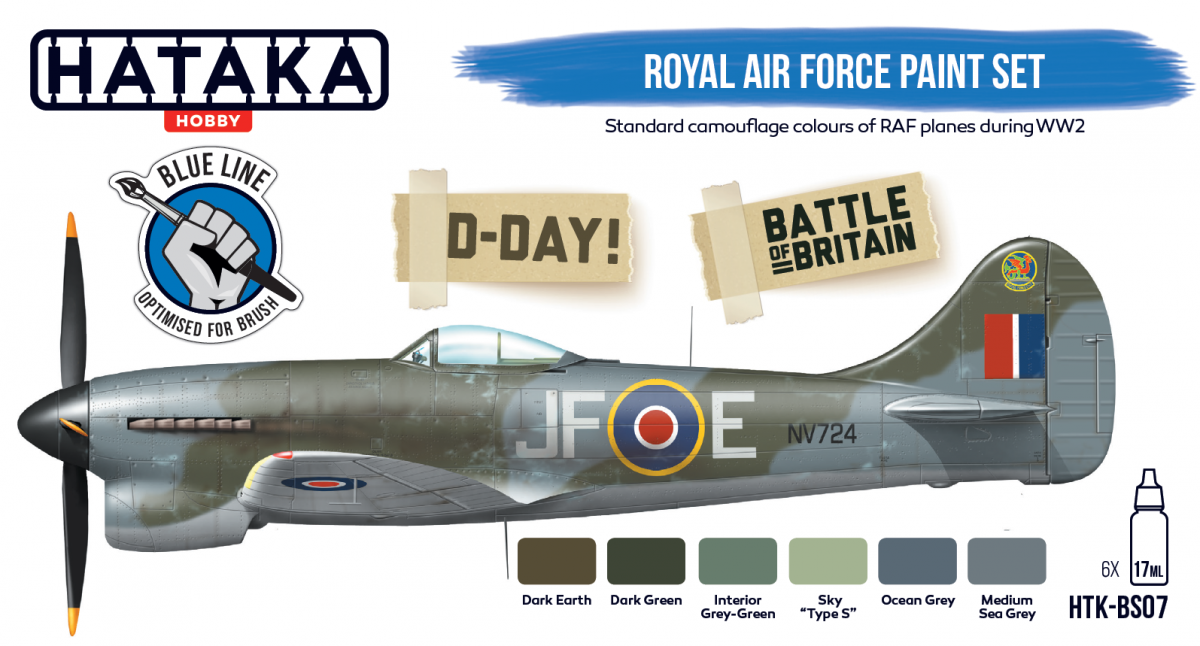 Hataka HTK-BS07 BLUE LINE – Coffret de peinture Royal Air Force 6 x 17 ml – immagine 2