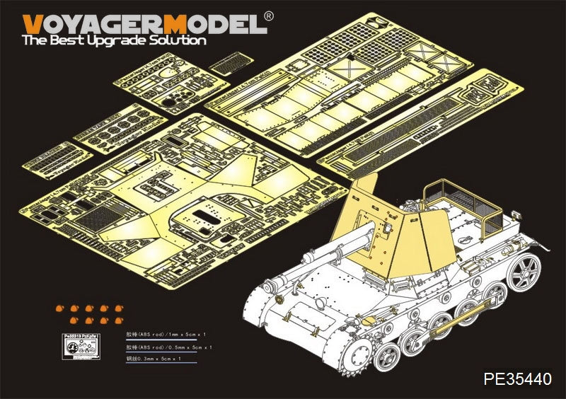 Maquette Voyager PE35440, canon de base allemand PaK(t) Panzerjäger I de 47 mm de la Seconde Guerre mondiale pour DRAGON 6230 au 1/35