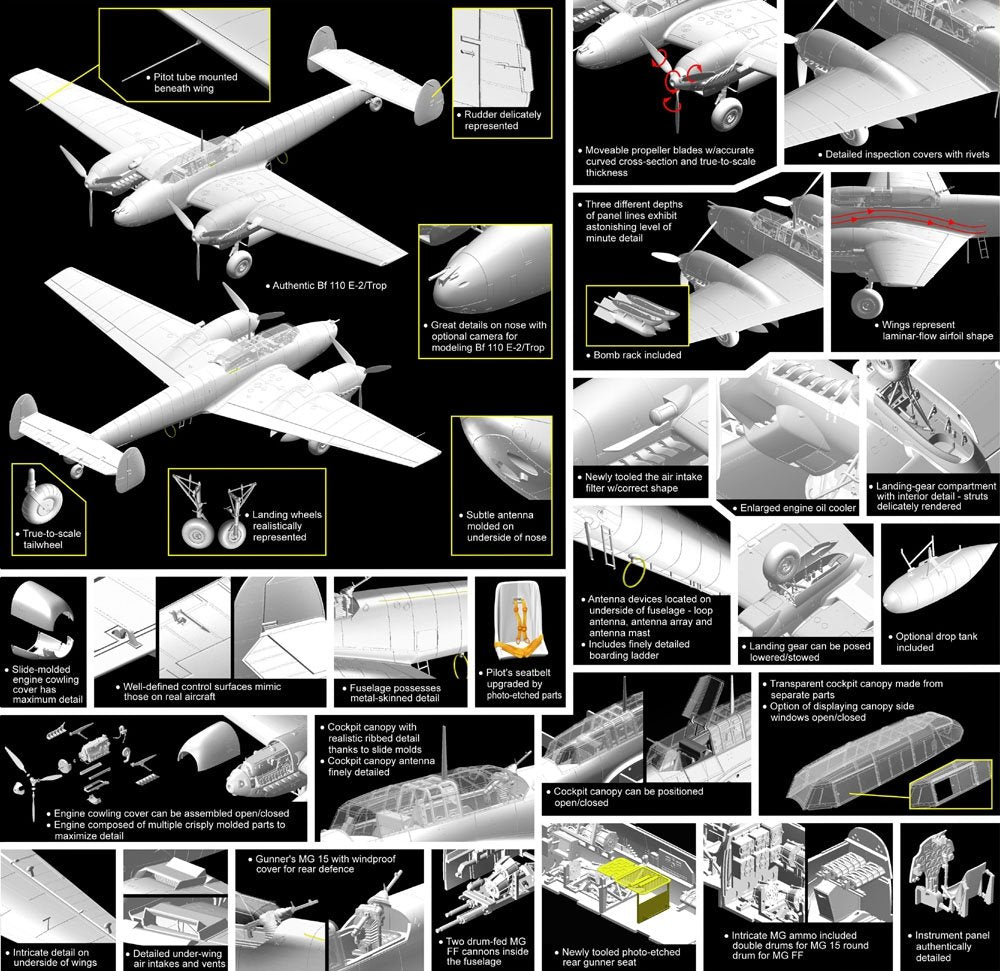 Cyber ​​​​Hobby 3209 Bf 110 E-2 Trop (1/32) – image 3