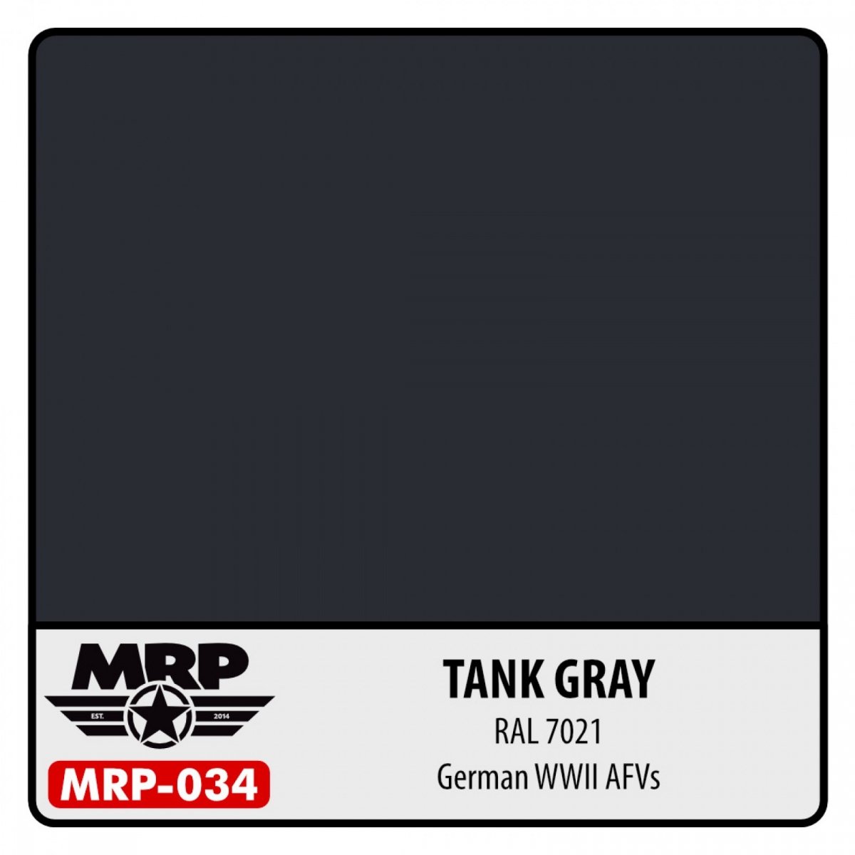 Peinture MR. Paint MRP-034 Gris Char RAL 7021 Véhicule blindé allemand de la Seconde Guerre mondiale 30 ml
