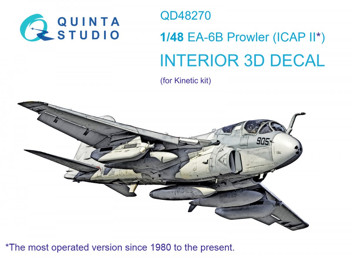 Intérieur imprimé en 3D et coloré sur papier décalcomanie (Kinetic) Quinta Studio QD48270 EA-6B Prowler (ICAP II) 1/48