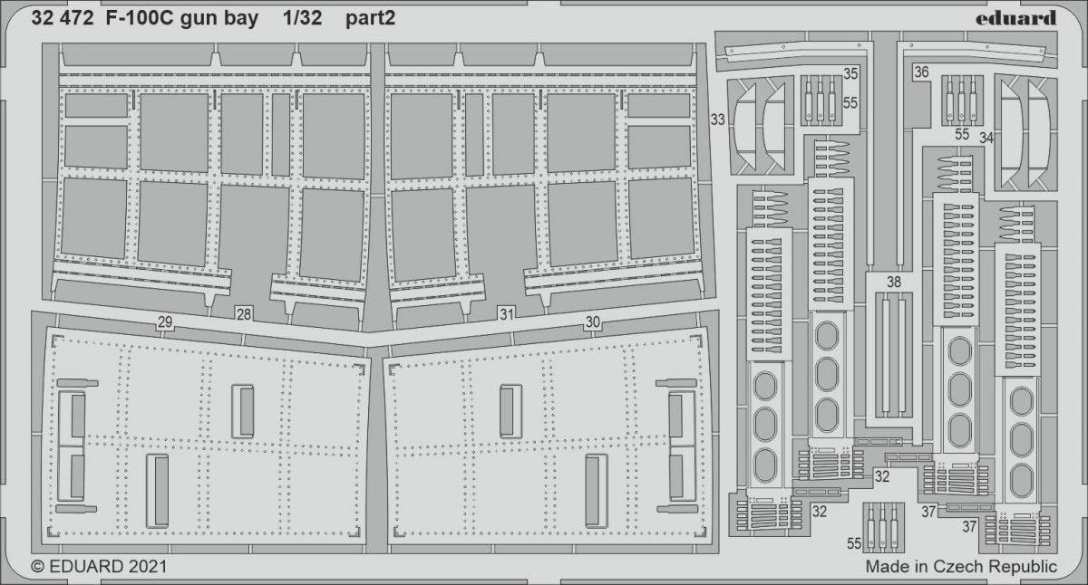 Baie de mitrailleuse Eduard 32472 F-100C TRUMPETER 1/32 – Bild 2