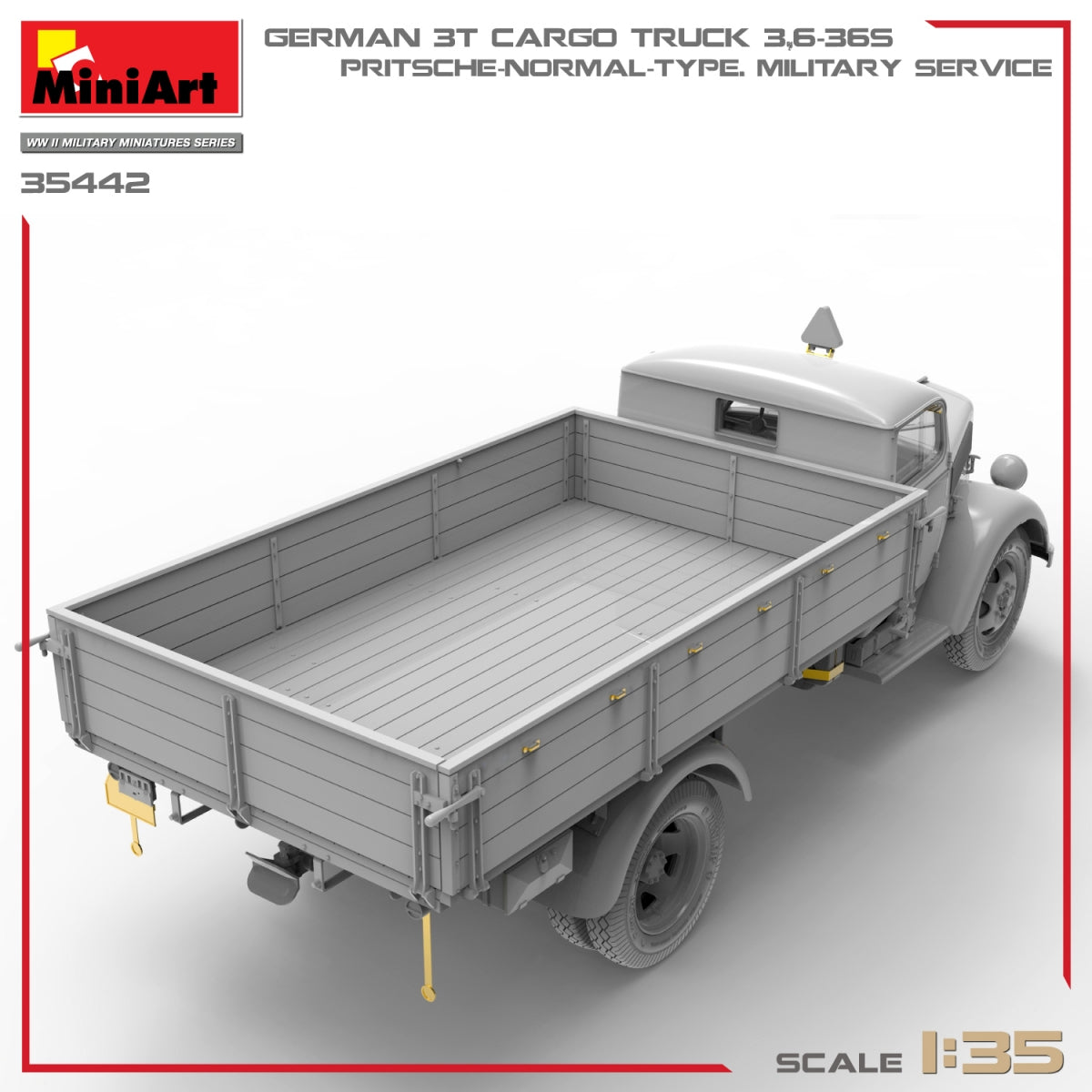 Miniart 35442 CAMION CARGO ALLEMAND 3T 3.6-36S. PRITSCHE-TYPE NORMAL. SERVICE MILITAIRE 1/35 – image 5