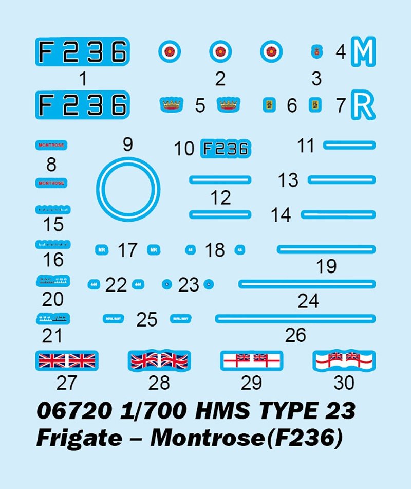 Trumpeter 06720 Frégate HMS TYPE 23 – Montrose (F236) 1/700 – imagen 4