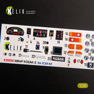 KELIK K35020 KOZAK-2 UKRAINIAN MRAP 3D DÉCALCOMANIES POUR MAQUETTE ICM 1/35 – imagen 2