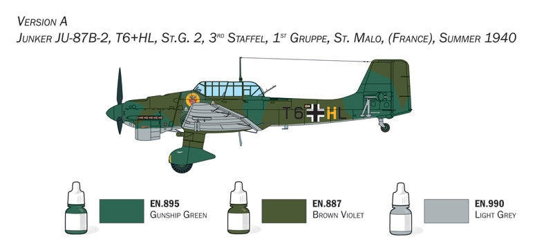 Italeri 72010 Junker Ju-87B Stuka - Ensemble complet pour modélisme - Kit de démarrage 1/72 – Bild 6