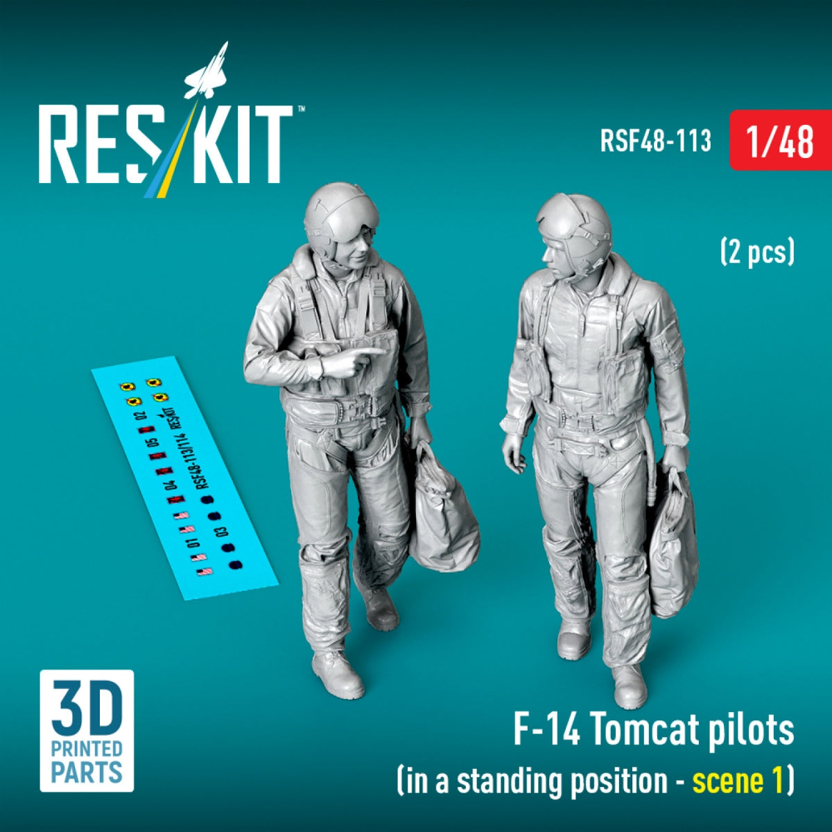 RESKIT RSF48-0113 F-14 Tomcat pilots (in a standing position - scene 1) (2 pcs) (3D Printed) 1/48