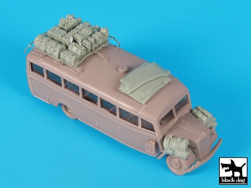 Ensemble d&amp;#39;accessoires Black Dog T72102 Opel Blitz Omnibus pour Roden 1/72