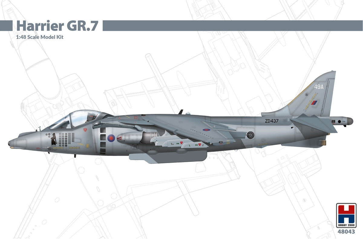 Hobby 2000 48043 Harrier GR.7 (Hasegawa + CARTOGRAF + MASQUES) 1/48