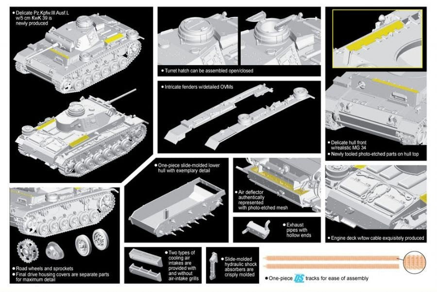 Dragon 7385 Pz.Kpfw.III Ausf.L Production Tardive (1/72) – Bild 2