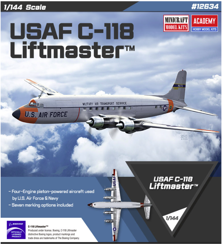 Maquette Academy 12634 USAF C-118 Liftmaster au 1/144 – image 2