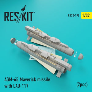 RESKIT RS32-0192 Missile AGM-65 Maverick avec LAU-117 (2 pièces) 1/32