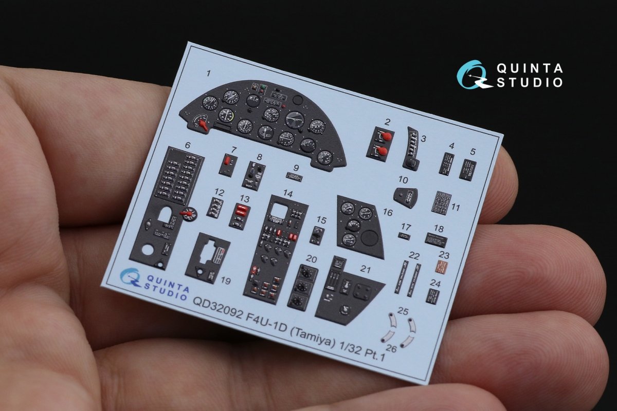 Intérieur imprimé en 3D et coloré sur papier décalcomanie Quinta Studio QD32092 F4U-1D (Tamiya) 1/32 – image 4