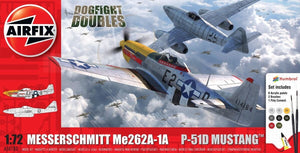 Airfix 50183 Messerschmitt Me262 &amp;amp; P-51D Mustang Combat aérien double - Coffret cadeau 1/72