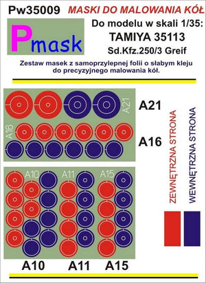 Masque P PW35009 SD.KFZ.250/3 GREIF TAMIYA 35113 (1/35)