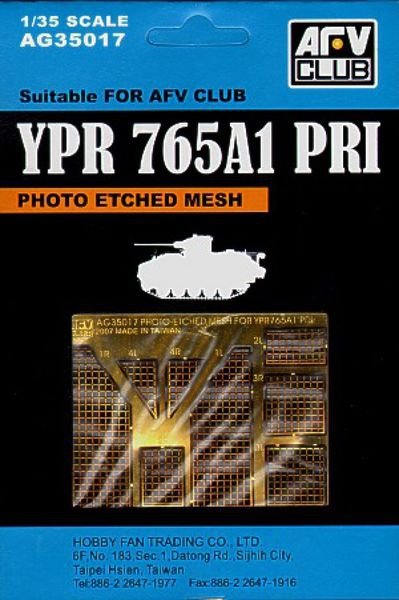 AFV Club AG35017 Grille photogravée pour YPR765A1 PRI 1/35