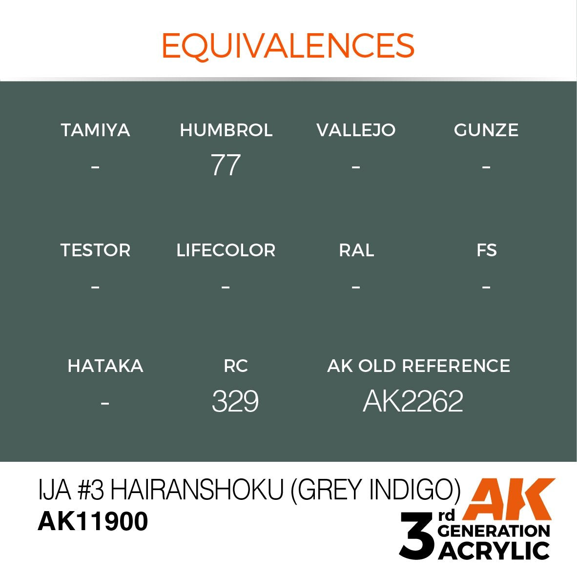 AK Interactive AK11900 IJA #3 HAIRANSHOKU (GRIS INDIGO) – AIR 17ml – immagine 3