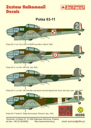 Techmod 48086 - Potez 63-11 1/48 – zdjęcie 2
