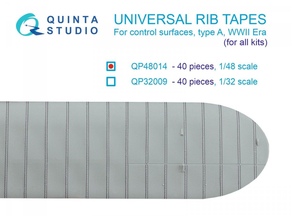 Quinta Studio QP48014 Bandes de renfort universelles, type A. Époque Seconde Guerre mondiale (Tous les kits) 1/48