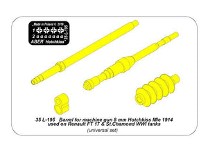 Canon Aber 35L-195 pour mitrailleuse 8 mm Hotchkiss Mle 1914 utilisée sur les chars Renault FT 17 St.Chamond de la Première Guerre mondiale (1/35) – Bild 7