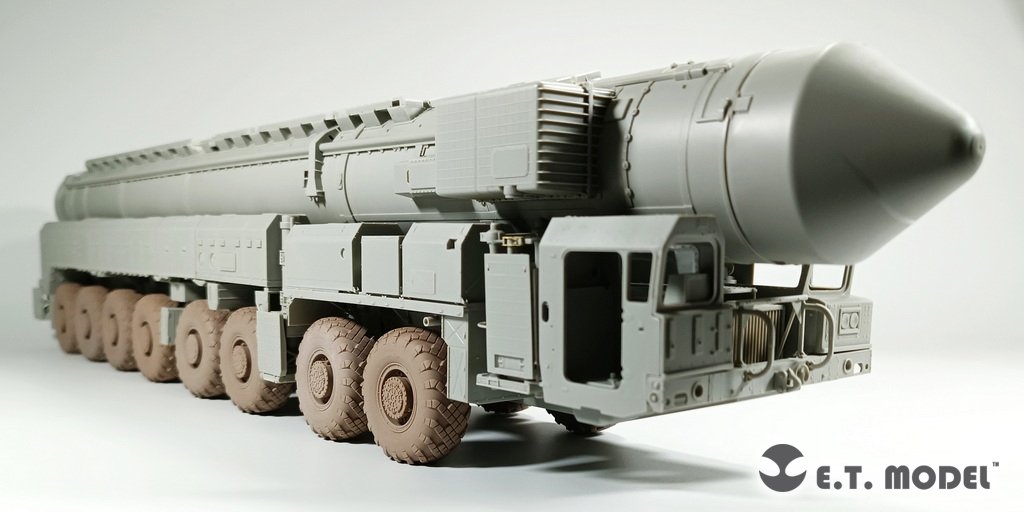 ET Modèle P35-114 15U175 TEL du complexe de missiles balistiques intercontinentaux RS-12M1 Topol-M, roues affaissées pour kit TRUMPETER 1/35 – imagen 5