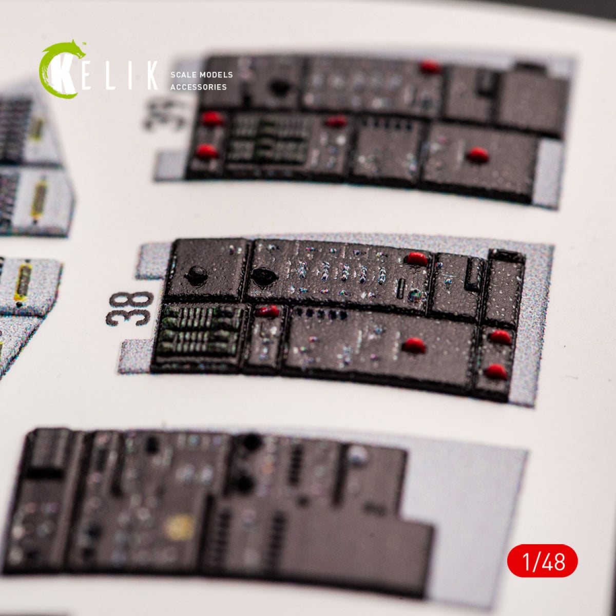 KELIK K48068 F-14A TOMCAT LATE INTÉRIEUR 3D DÉCALCOMANIES POUR MAQUETTE TAMIYA 1/48 – immagine 5