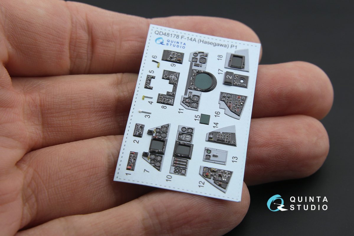 Intérieur imprimé en 3D et coloré sur papier décalcomanie Quinta Studio QD48178 F-14A (pour maquette Hasegawa) 1/48 – immagine 11