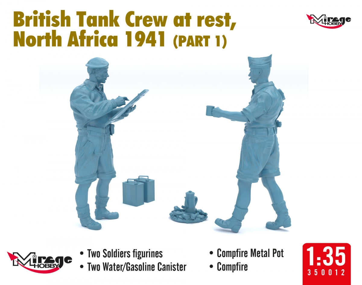 Mirage Hobby 350013 Équipage de char britannique au repos, Afrique du Nord 1941 (Partie I) 1/35 – immagine 4