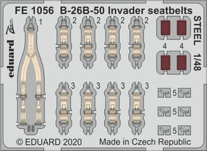 Ceintures de sécurité Eduard FE1056 B-26B-50 Invader en acier, échelle 1/48 ICM