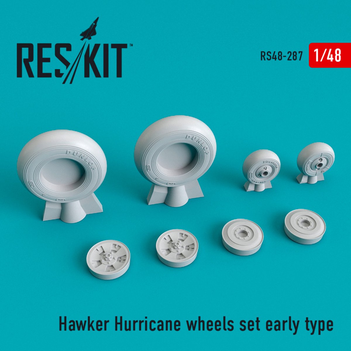 RESKIT RS48-0287 HAWKER HURRICANE ENSEMBLE DE ROUES TYPE ANCIEN 1/48