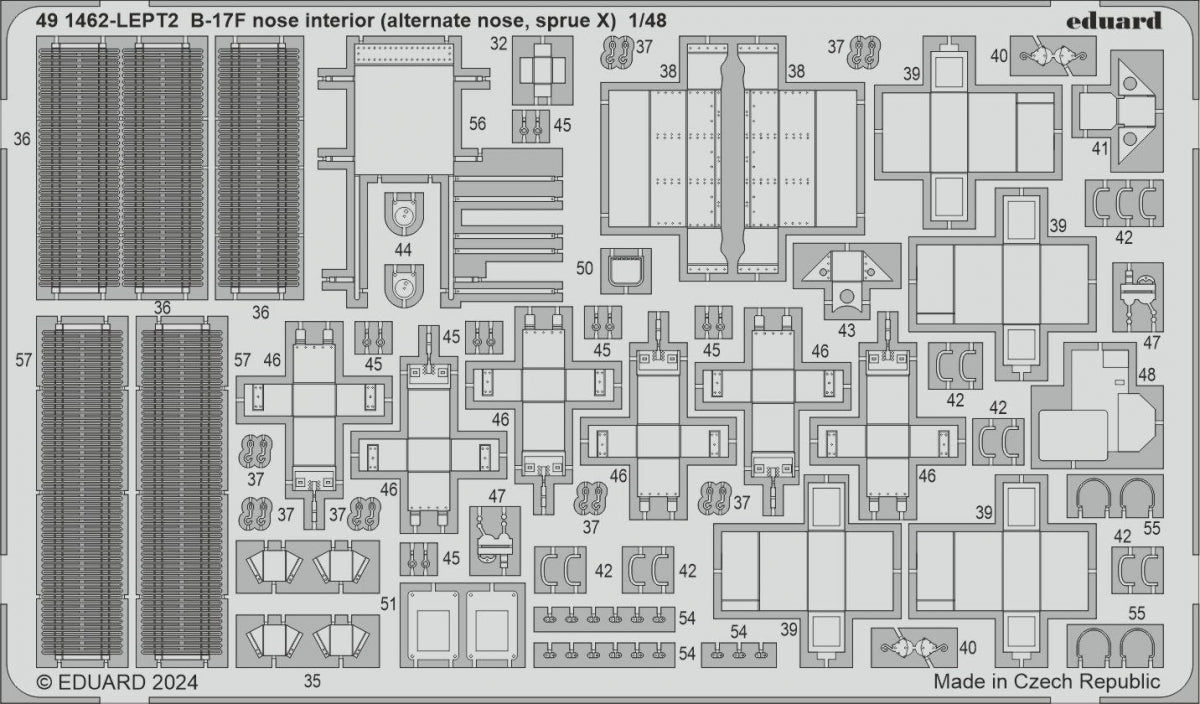 Intérieur du nez du B-17F (nez alternatif, grappe X) Eduard 491462 EDUARD 1/48  – imagen 2