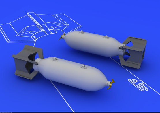 Eduard 648086 Bombes américaines de 250 lb (2 pièces) 1/48