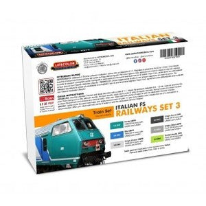 Coffret de 3 peintures acryliques Lifecolor XS18 « Chemins de fer italiens » (6 x 22 ml) – Bild 2