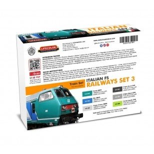 Coffret de 3 peintures acryliques Lifecolor XS18 « Chemins de fer italiens » (6 x 22 ml) – Bild 2