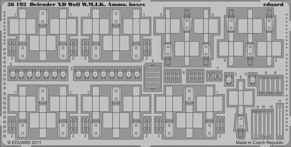 Boîtes de munitions Eduard 36193 Defender XD Wolf WMIK 1/35 Hobby Boss