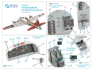 Intérieur imprimé en 3D et coloré sur papier décalcomanie pour Boeing B-17G (Question QD48561 de Quinta Studio, HK Models), échelle 1/48 – image 7