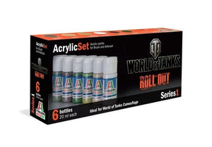 Italeri 446AP World of Tanks - Set de 6 tubes acryliques à rouler, série 1, 20 ml